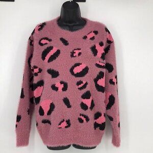 Davi & Dani Pink Animal Print Sweater New With tags Size  S